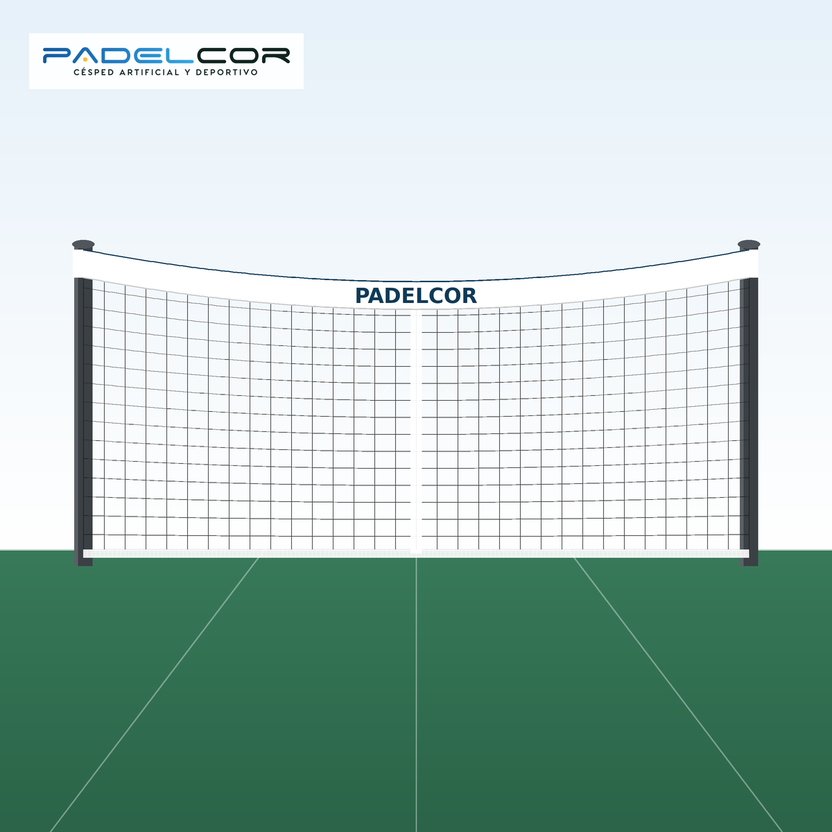 Red de tenis profesional PADELCOR de 5 mm con cinta perimetral