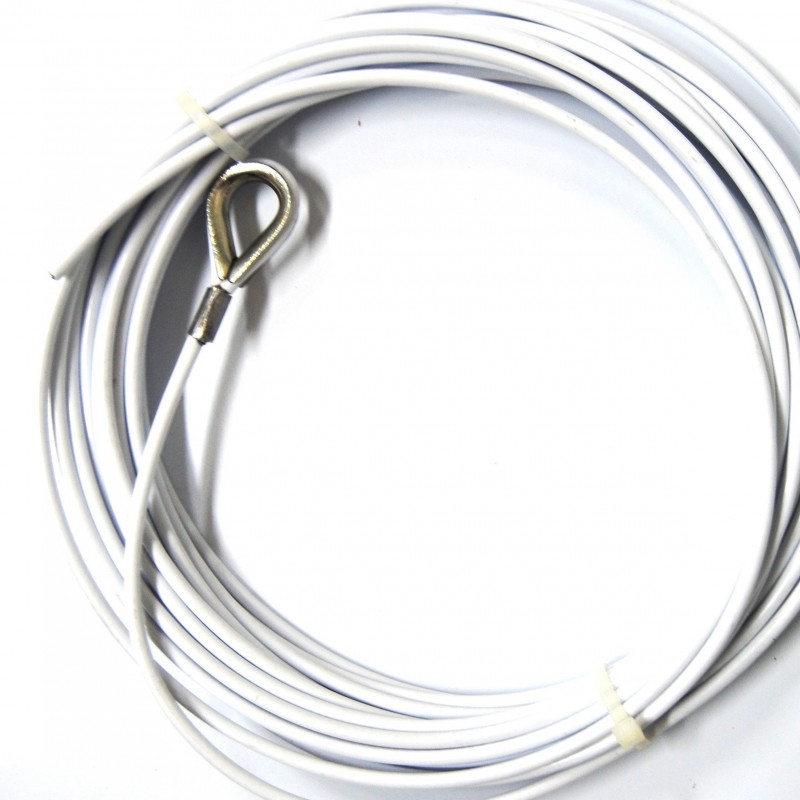 Rollo de cable de acero galvanizado y plastificado de 13,50 m con guardacabo, repuesto para redes de pádel y tenis