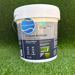 Cubo de 6 kg de adhesivo monocomponente EMAX MS-75 para pegar césped artificial
