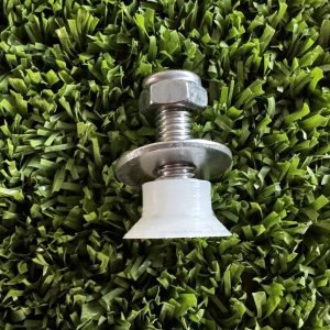 Herraje estándar para cogida de cristales de pádel – Mod. casquillo avellanado NYLON 30/18 + tornillo + tuerca + arandela (INOX)